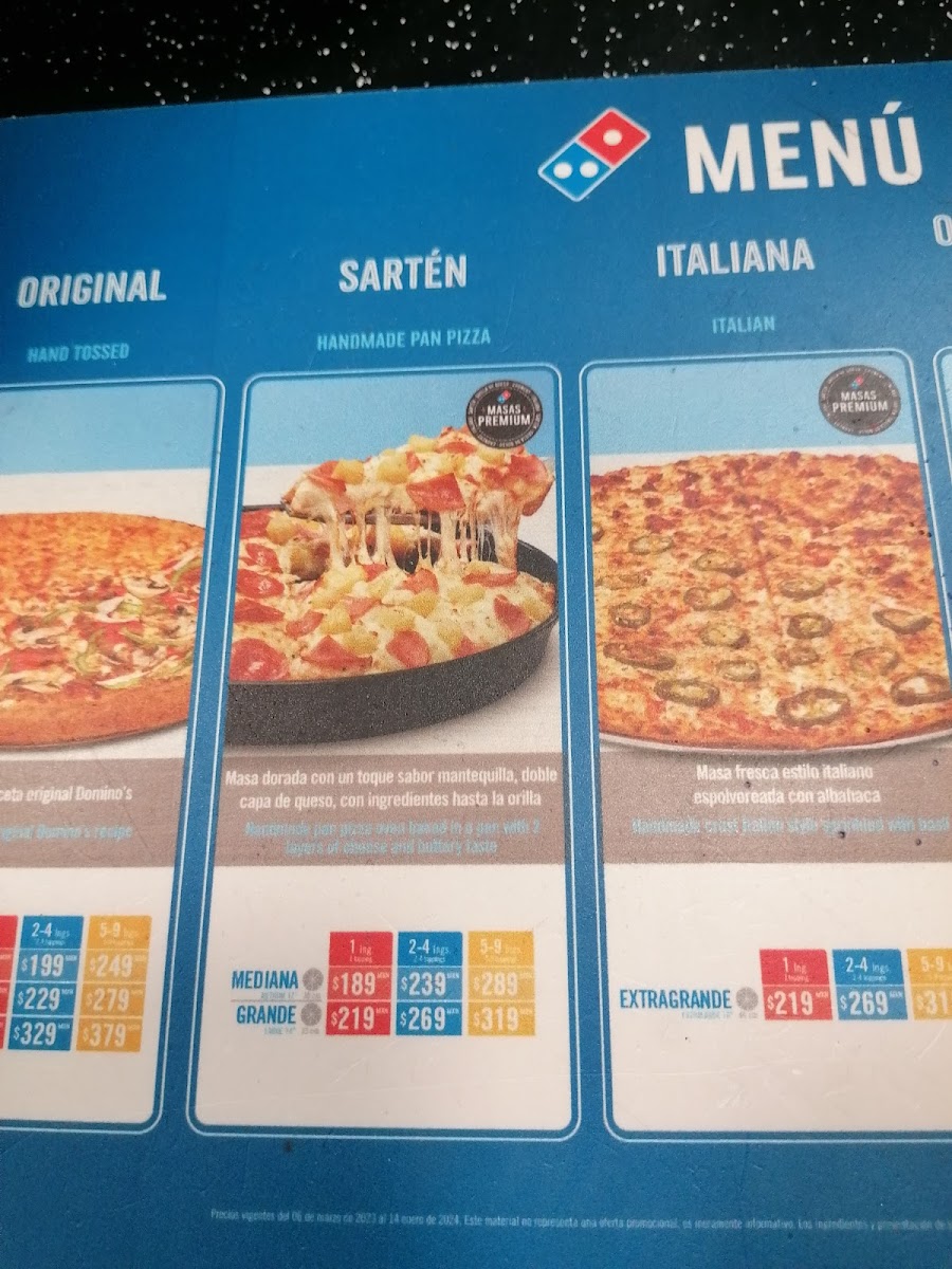 Domino's Cholula Centro Menu - Image 1